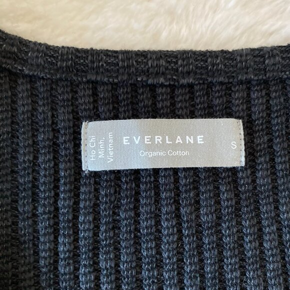 Everlane The Cozy Rib Wrap Top; Color: Black - Picture 3 of 3